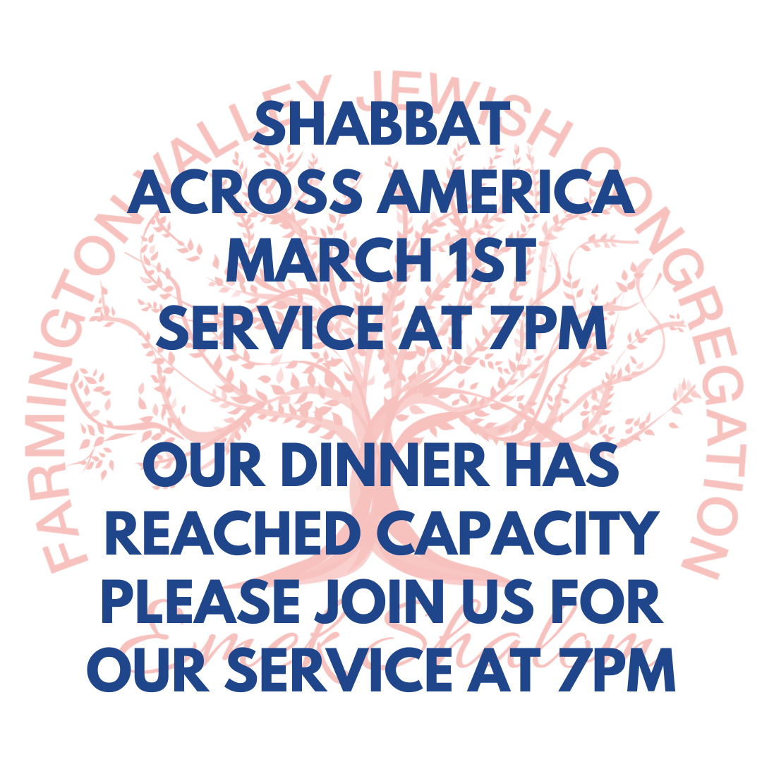 SHABBAT ACROSS AMERICA!  ALL ARE WELCOME!